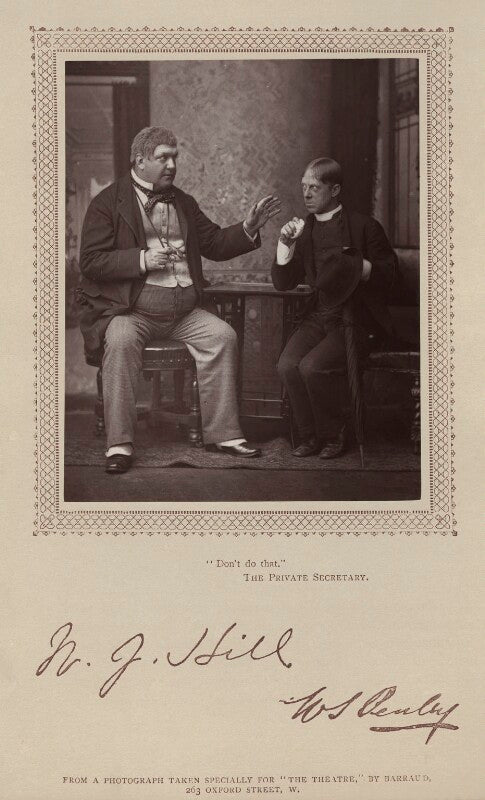 William j. hill (william hill jones) and william sydney penley in 'the private secretary' npg x9387