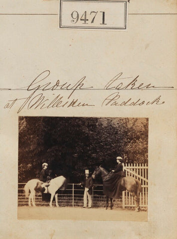 'Group taken at Willesden Paddock' (three unknown sitters) NPG Ax59278