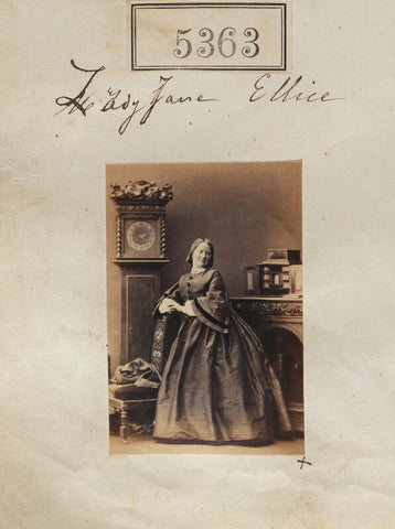 Lady Jane Harriet Ellice (née Pleydell-Bouverie) NPG Ax55323