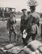 Prince Edward, Duke of Windsor (King Edward VIII) and King George V examining a gas bomb at Gas School, Helfaut NPG x196068
