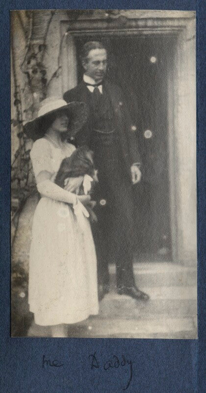 Julian vinogradoff (née morrell) with her dog 'nutty'; philip edward morrell npg ax141386