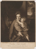 'Caroline Curzon (née Colyear), Lady Scarsdale with her son the Honourable John Curzon' (John Curzon; Caroline Curzon (née Colyear), Lady Scarsdale) NPG D40562