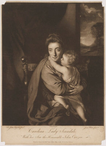 'Caroline Curzon (née Colyear), Lady Scarsdale with her son the Honourable John Curzon' (John Curzon; Caroline Curzon (née Colyear), Lady Scarsdale) NPG D40562