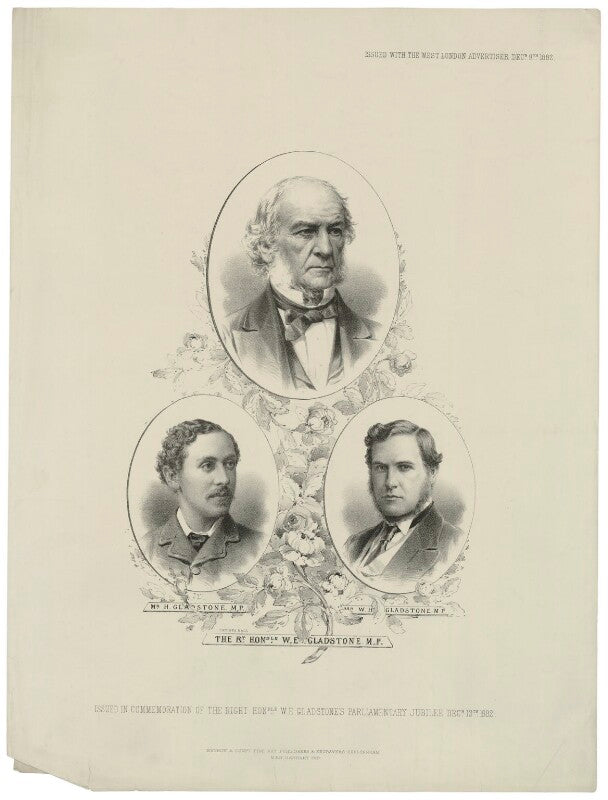 Herbert john gladstone, 1st viscount gladstone; william ewart gladstone; william henry gladstone npg d34523
