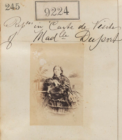 'Reproduction in carte de visite of Miss Duport' NPG Ax59046