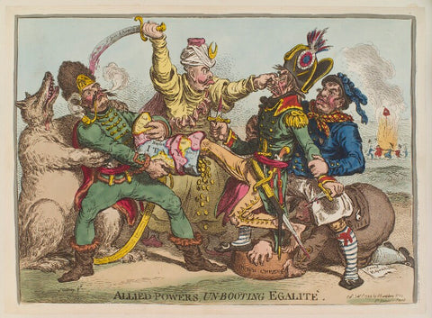 'Allied-powers, un-booting egalité' (Napoléon Bonaparte; William V, Prince of Orange?) NPG D12705