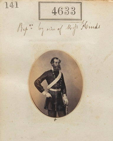 Unknown man ('Reproduced by order of Miss Hinds') NPG Ax54645