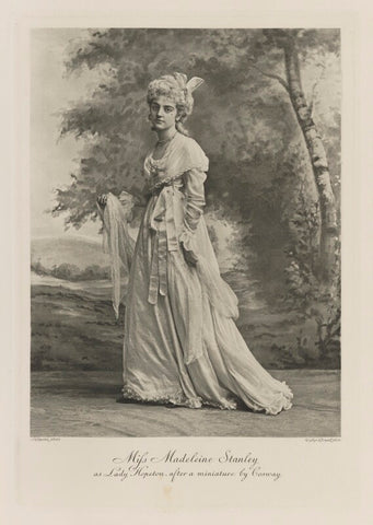 Madeline Cecilia Carlyle Brodrick (née Stanley), Countess of Midleton as Lady Hopeton, after a miniature by Cosway NPG Ax41227