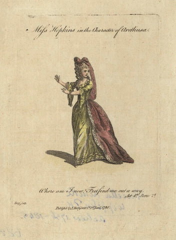 Elizabeth Sharp (née Hopkins) when Miss Hopkins; as Arethusa in Beaumont and Fletcher's 'Philaster' NPG D8675