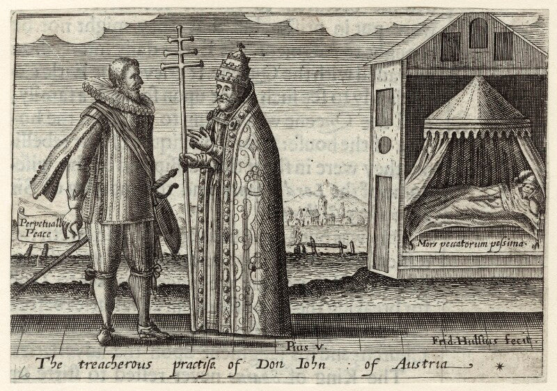 John of austria and pope pius v in george carleton's ''thankful remembrance of god's mercie'' npg d25930