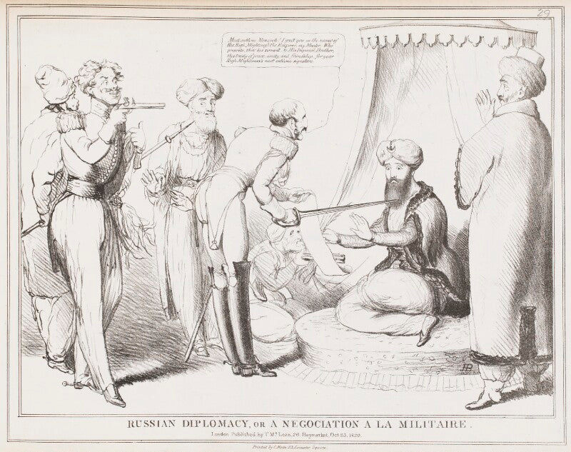 Russian diplomacy or a negociation a la militaire (hans karl von diebitsch; mahmud ii) npg d40964