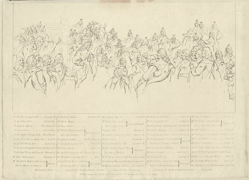 Key to charles i demanding in the house of commons the five impeached members npg d26376