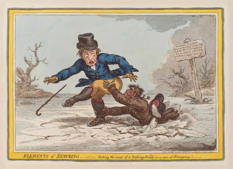 'elements of skateing   making the most of a passing friend, in a case of emergency!' npg d12853