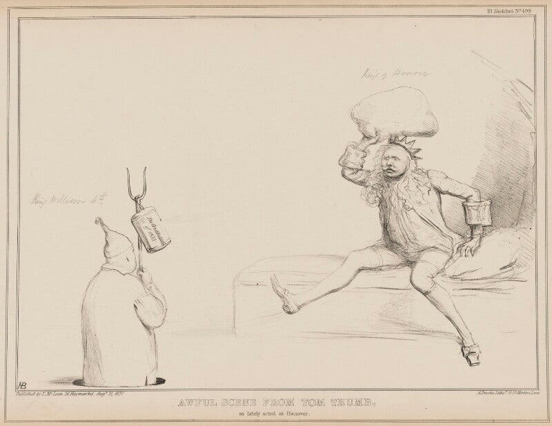 Awful scene from tom thumb, as lately acted at hanover npg d41432