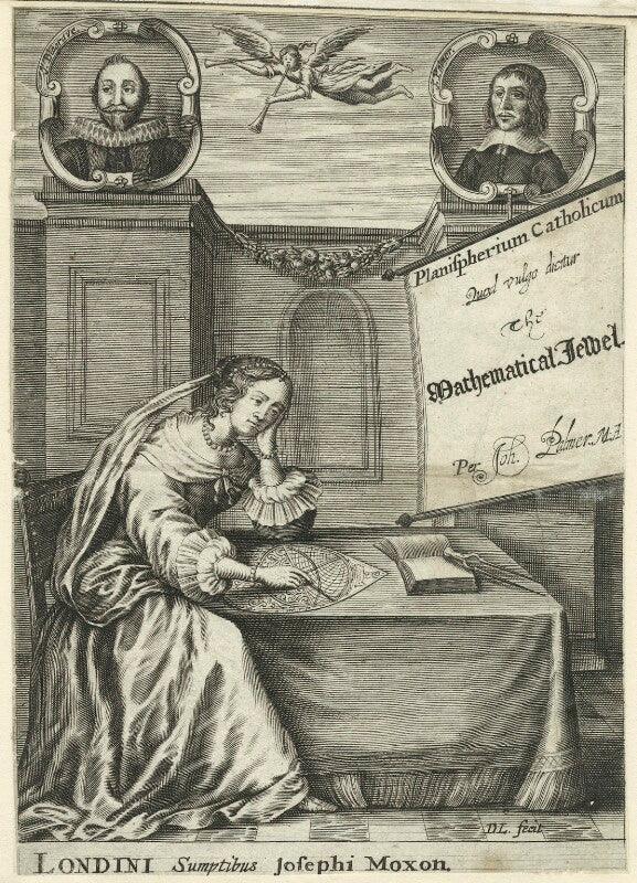 John blagrave in the title page to 'planispherium catholicum, quod vulgo dicitur the mathematical jewel' npg d25558