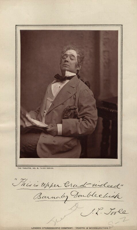 John lawrence toole as barnaby doublechick in 'the upper crust' npg x26924
