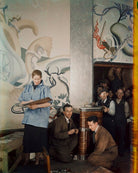 Anna Zinkeisen working on the panels in the Ballroom of the RMS Queen Mary NPG x220831