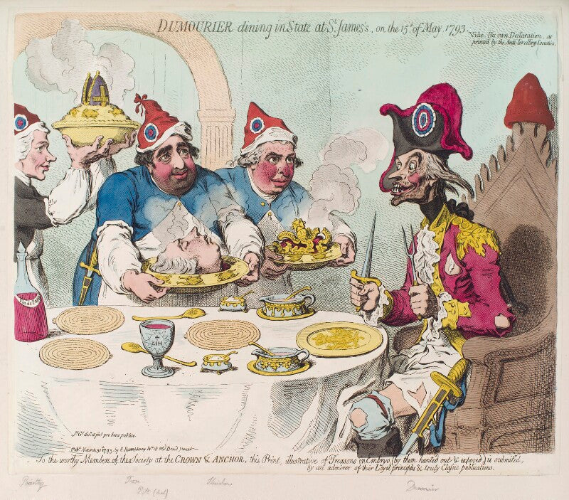 'dumourier dining in state at st james's, on the 15th of may, 1793 npg d12474