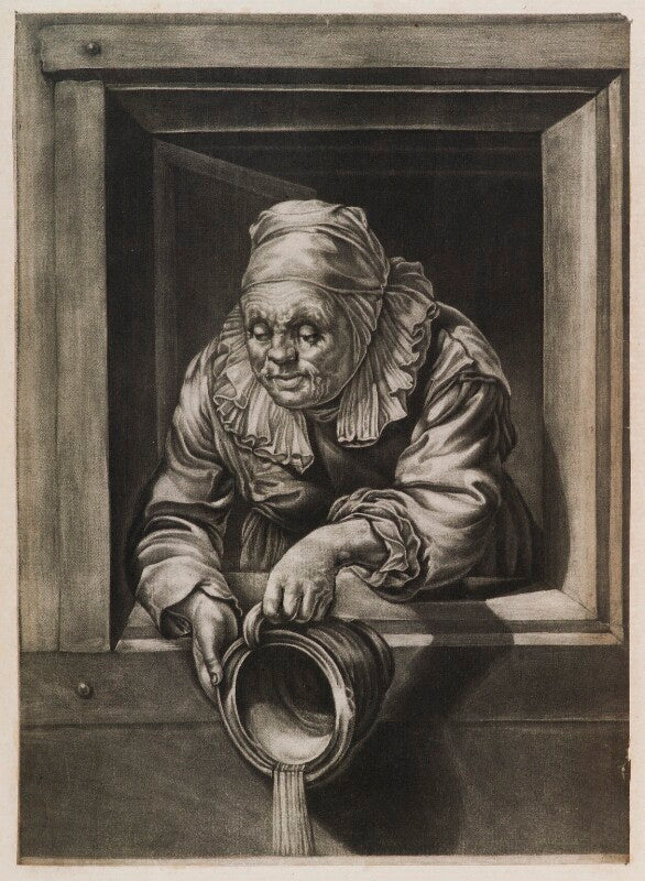 Old woman emptying a chamberpot npg d11950