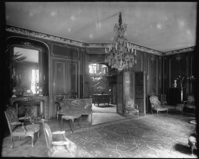 'view from lady swaythling's drawing room showing hall and stairs' npg x78582