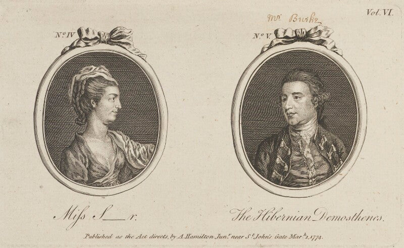 'miss s r and the hibernian demosthenes' (edmund burke) npg d14552