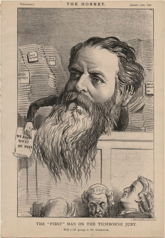 William hamilton crake ('the "first" man on the tichborne jury. with a full apology to mr cruikshank') npg d48279
