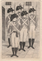 Charles Johnstone when an ensign in the Hopetoun Fencibles, with four unknown soldiers NPG D45913