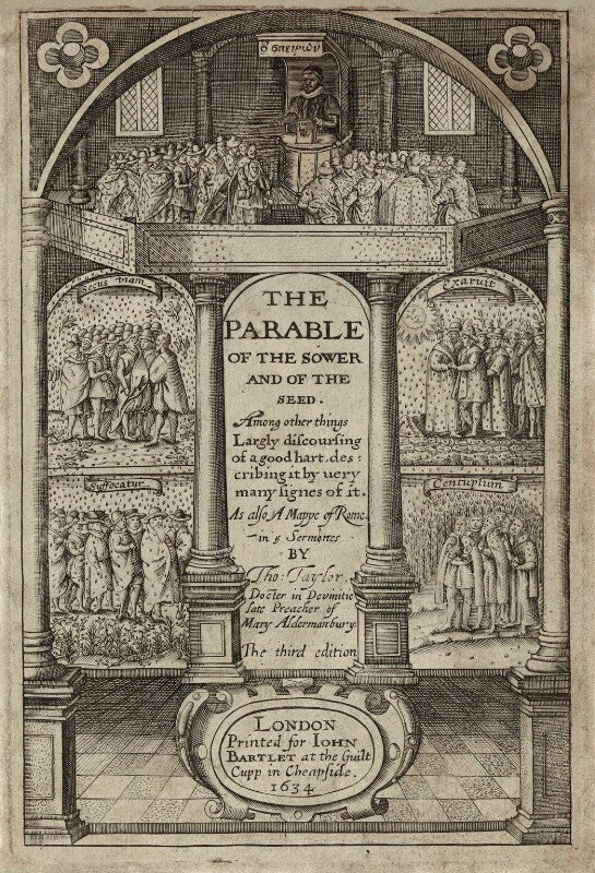 Thomas taylor in the title page to his ''the parable of the sower and of the seed'' npg d26806