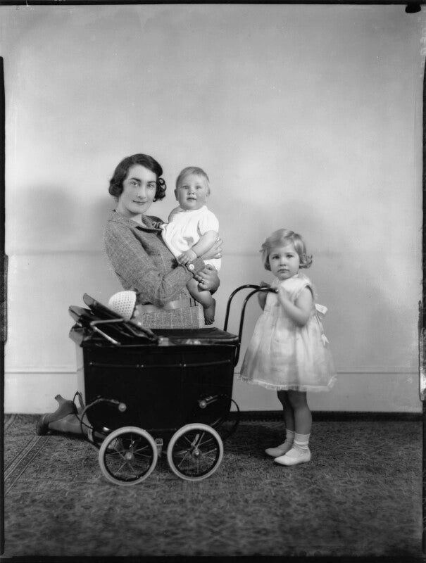 Mary theresa (née montagu douglas scott), lady burghley; lady davina mary barnard (née cecil); john william edward cecil npg x158902