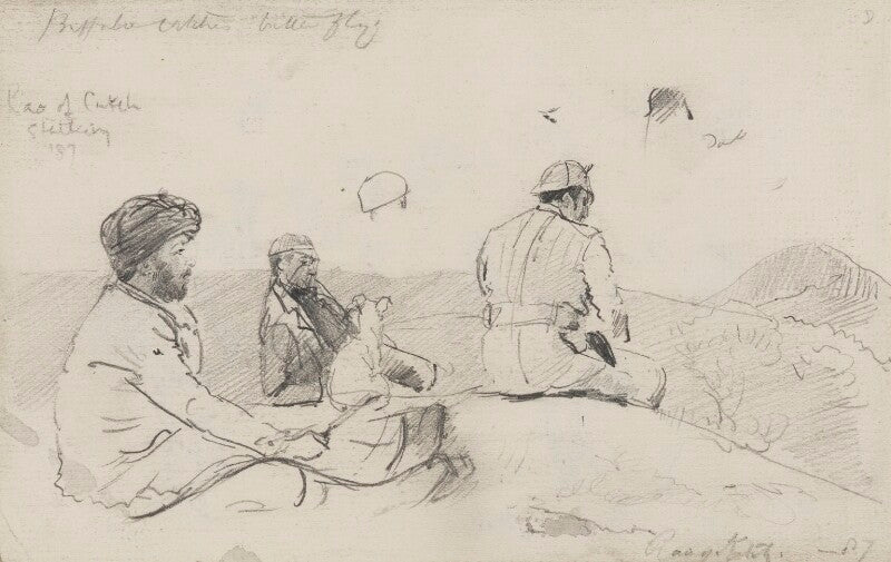 Sir khengartji savai, maharao of cutch and two unknown men npg 2381