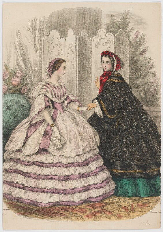Evening and walking dress, june 1860 npg d47984