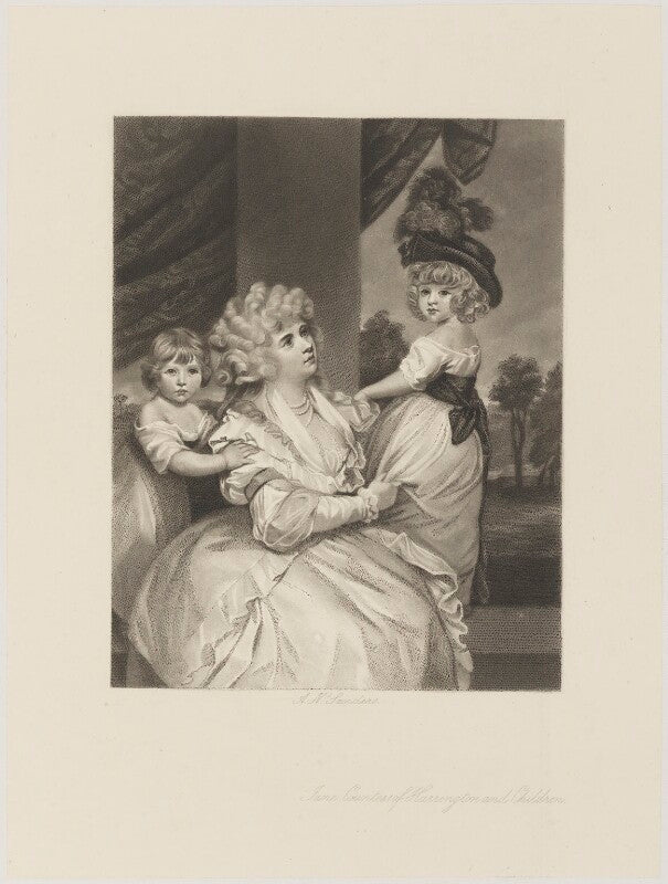Jane countess of harrington and children npg d14312