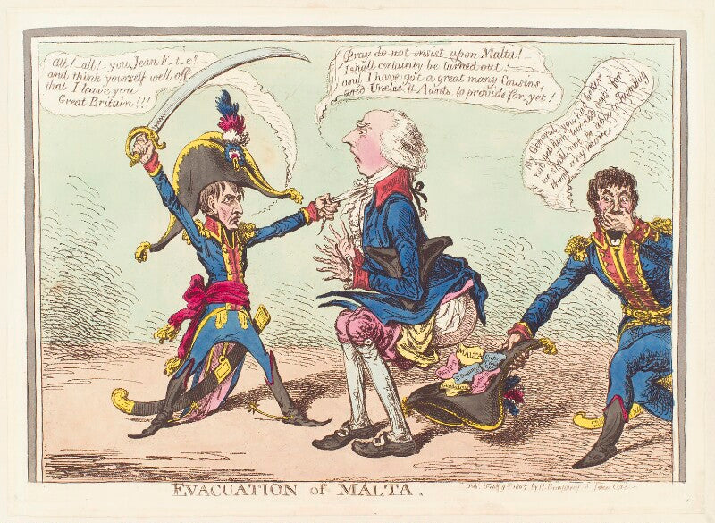 'evacuation of malta' (napoléon bonaparte; henry addington, 1st viscount sidmouth) npg d13039