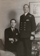 Sir Harold Martin Burrough with his son, John Outhit Harold Burrough NPG x83564