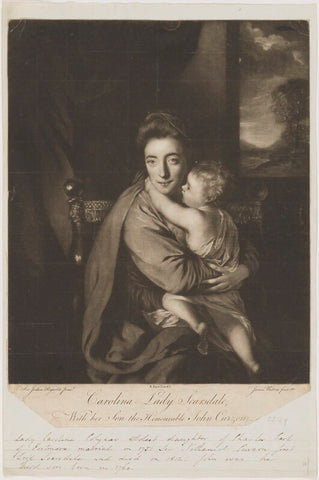 'Caroline Curzon (née Colyear), Lady Scarsdale with her son the Honourable John Curzon' (John Curzon; Caroline Curzon (née Colyear), Lady Scarsdale) NPG D40563