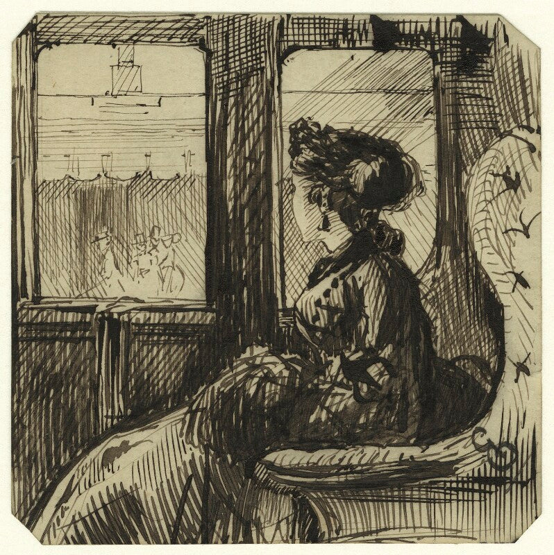 Study of an unknown woman in a train car npg d23203