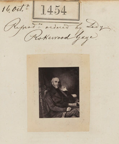 'Reproduction ordered by Lady Thomas Rokewood Gage' (Unknown man) NPG Ax50851