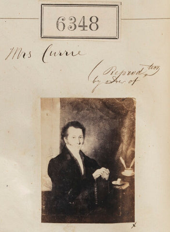 'Reproduced by order of Mrs Currie' NPG Ax56293