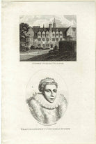 Frances Radclyffe (née Sidney), Countess of Sussex and view of Sidney Sussex College NPG D25589