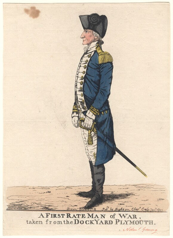 Sir george young ('a first rate man of war, taken from the dockyard, plymouth') npg d8860
