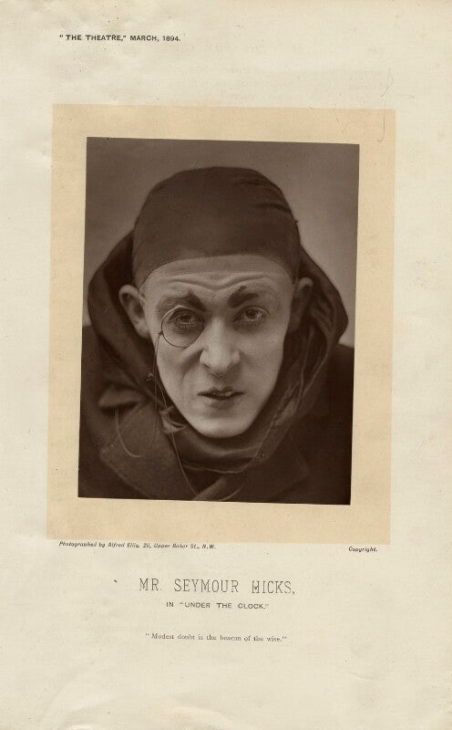 Sir (edward) seymour hicks as dr watson in 'under the clock' npg x18460