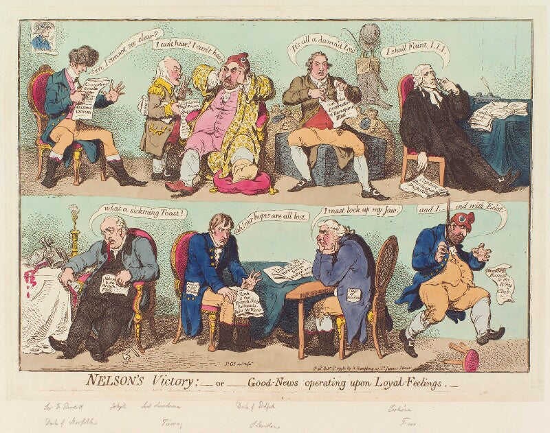 'nelson's victory;   or   good news operating upon loyal feelings' npg d12659