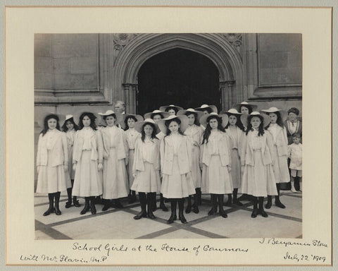 'School Girls at the House of Commons' (including Michael Joseph Flavin) NPG x33503