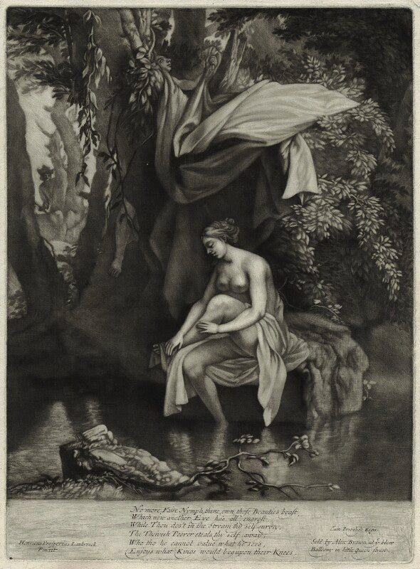 Woman bathing by a pool npg d11458