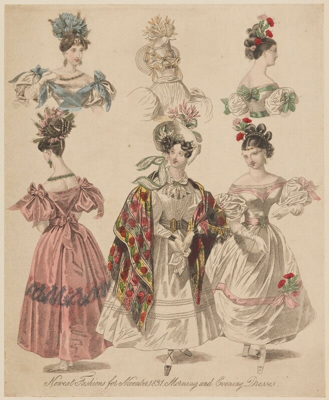 'newest fashions for november 1831. morning and evening dresses' npg d47658