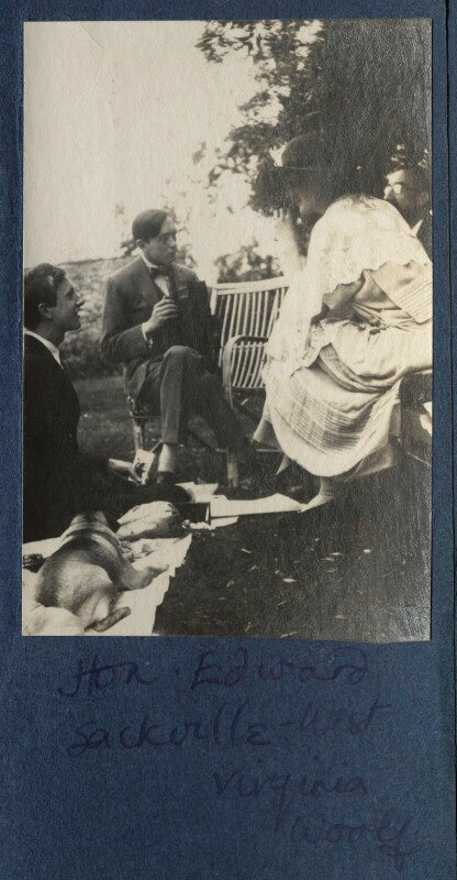 Lord david cecil; edward ('eddy') sackville west; virginia woolf; lytton strachey npg ax141312
