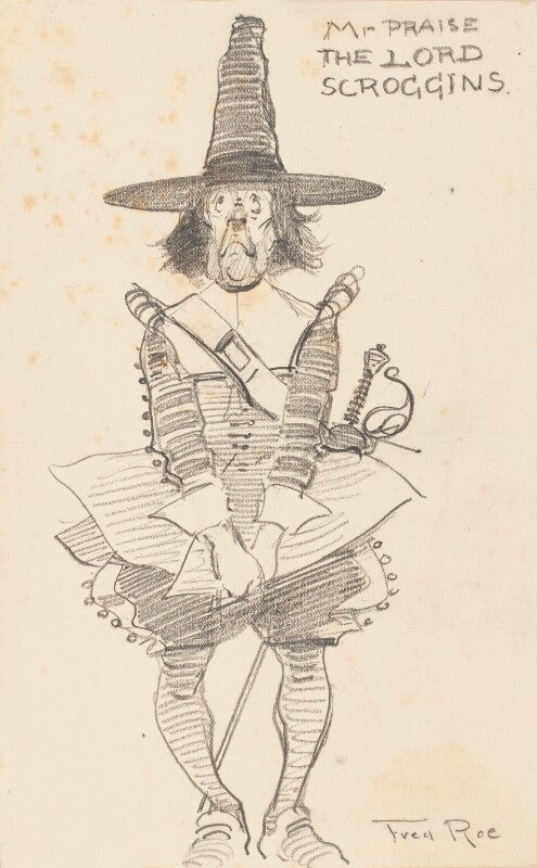 Comic sketch: 'mr praise the lord scroggins' (unknown sitter) npg d43071
