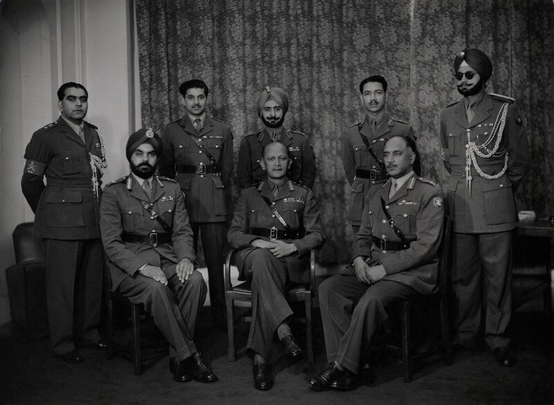 Kodendera madappa cariappa with his aides de camp and staff npg x86616