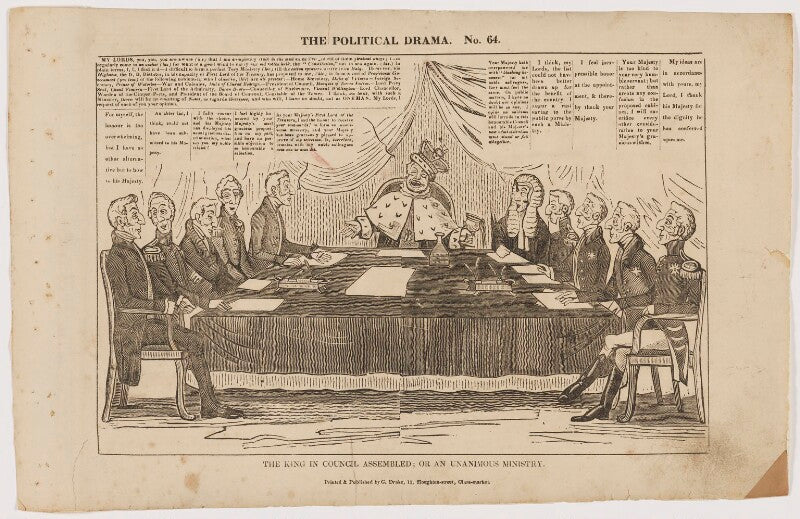 The king in council assembled; or an unanimous ministry npg d46369