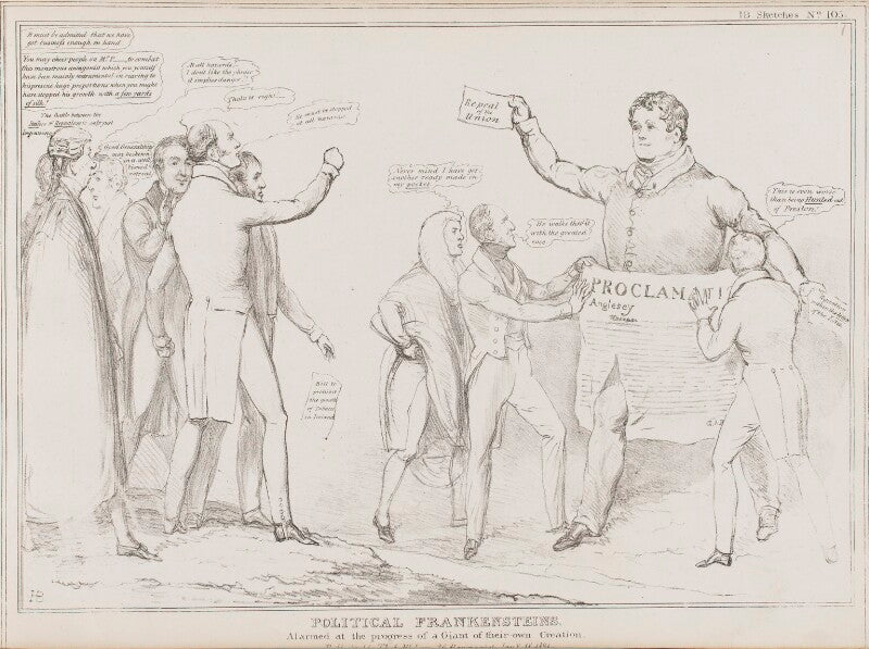 'political frankensteins. alarmed at the progress of a giant of their own creation.' npg d41040